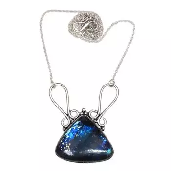 Подвеска Серебряный Перидот Лабрадорит Драгоценный Камень Ювелирные Изделия Стерлингового Серебра 2.5 Огненный