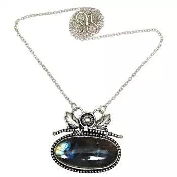 Подвеска Серебряный Перидот Лабрадорит Драгоценный Камень Ювелирные Изделия Стерлингового Серебра 2.5 Огненный