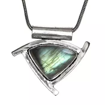 Подвеска Серебряный Перидот Лабрадорит Драгоценный Камень Ювелирные Изделия Стерлингового Серебра 2.5 Огненный