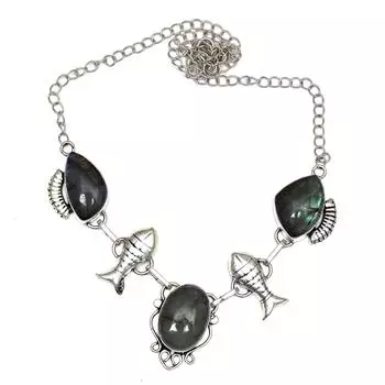 Подвеска Серебряный Перидот Лабрадорит Драгоценный Камень Ювелирные Изделия Стерлингового Серебра 2.5 Огненный