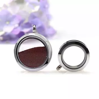 Подвеска-шкатулка Thangka Gawu из нержавеющей стали с резьбой и стеклянным фотоокном