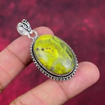 Подвеска «Шмель из яшмы», ювелирные изделия из стерлингового серебра 925 пробы с драгоценными камнями, подвеска ручной работы, на День матери 2.04 Inches зелёный