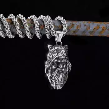 Подвеска «Скандинавский викинг», модный амулет «Берсерк из нержавеющей стали викингов» в волчьей шкуре серебряный