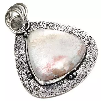 Подвеска сколецитом, драгоценный камень, ручная работа, серебряное украшение ко Дню матери, 2 дюйма