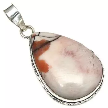 Подвеска сколецитовый драгоценный камень ручной работы подарок на День матери серебряное украшение 2