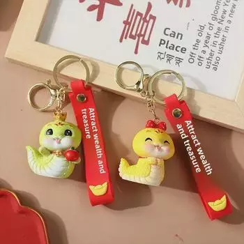 Подвеска со знаком зодиака «Золотая змея»: Брелок для ключей National Trend для богатства и удачи