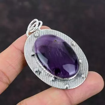 Подвеска со звездным аметистом, высококачественные ювелирные изделия из драгоценных камней, новинка ручной работы, подвеска из стерлингового серебра 925 пробы, подарок для друга, эффектные ювелирные изделия