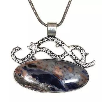 Подвеска Содалит Серебряный Драгоценный Камень Ювелирные Изделия Ручной Работы Позолоченный Стерлинг Натуральный