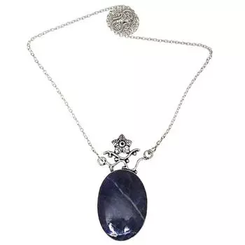 Подвеска Содалит Серебряный Драгоценный Камень Ювелирные Изделия Ручной Работы Позолоченный Стерлинг Натуральный