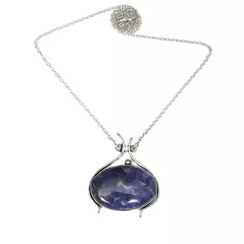 Подвеска Содалит Серебряный Драгоценный Камень Ювелирные Изделия Ручной Работы Позолоченный Стерлинг Натуральный