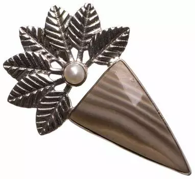 Подвеска StarGems из натурального императорского яшмы и речного жемчуга ручной работы в форме листа в стиле бохо из стерлингового серебра 925 пробы 2 дюйма T1679