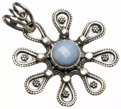 Подвеска StarGems из натурального опала Owhyee ручной работы в форме уникального цветка из стерлингового серебра 925 пробы 1 1/2 дюйма T1338