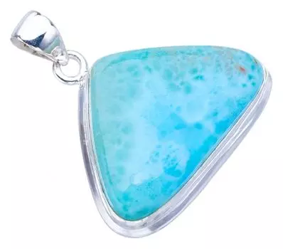 Подвеска StarGems® Natural Larimar из стерлингового серебра 925 пробы, 1,25 дюйма, F3536