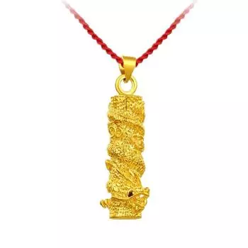 Подвеска-столп в виде дракона из меди в этническом стиле, мужская и женская подвеска в виде спирального дракона, головной убор 40CM золотой