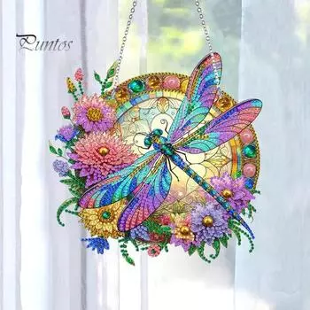 Подвеска «Стрекоза», специальные формы, набор для рисования искусственными алмазами, цветочный узор «Стрекоза», подвесное украшение, набор для самостоятельного изготовления страз для домашнего декора Dragonfly