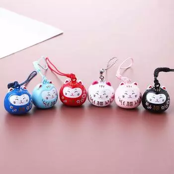 Подвеска-сумка-подвеска-брелок для телефона, японский брелок Lucky Cat Maneki Neko, ремешок для мобильного телефона