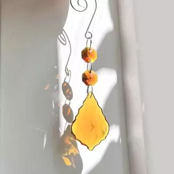 Подвеска Suncatcher из разноцветных кленовых листьев с кристаллами, украшение на рождественскую елку, домашняя подвеска Wind Chime, украшение для сада и растений прозрачный