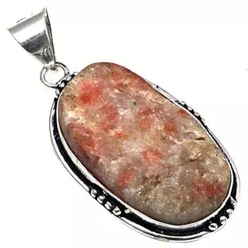 Подвеска Sunstone Drusy Gemstone Подарок для нее Серебряные украшения 2