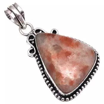 Подвеска SunstoneCabochon Gemstone Подарок для нее Серебряные украшения 2