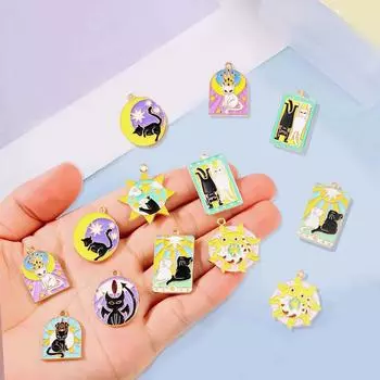 Подвеска Tarot Cat - брелок и ожерелье из сплава