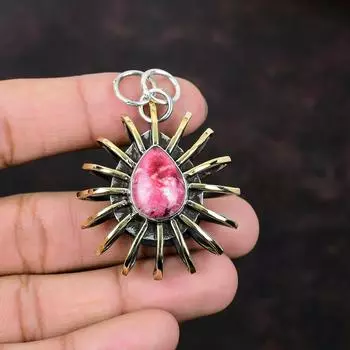 Подвеска Thulite Cage Подвеска Стерлингового Серебра 925 Подвеска Ювелирные Изделия Из Драгоценных Камней Ручной Работы Подвеска Позолоченная 18 К Подарок Для Матери Совершенно Новые Ювелирные Изделия