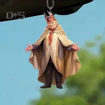 Подвеска Трампа, подвеска для автомобиля, 2D-зеркало заднего вида автомобиля, украшение для рюкзака, подвеска на плечо, школьная сумка, подвеска A