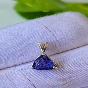 Подвеска Trillion из натурального голубого танзанита из стерлингового серебра 925 пробы, Рождество 8 MM