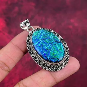 Подвеска Triplet Opal, ювелирные изделия из драгоценных камней, кулон из цельного серебра 925 пробы, подарок для женщин, кулон ручной работы 2.36 Inches синий