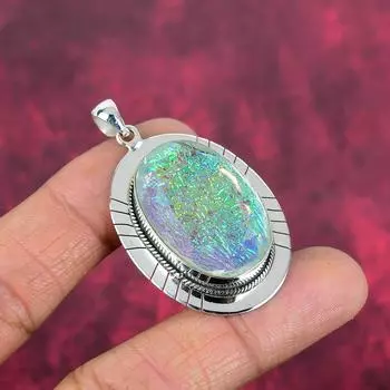 Подвеска Triplet Opal, ювелирные изделия из драгоценных камней, кулон из цельного серебра 925 пробы, подарок для женщин, кулон ручной работы 1.96 Inches синий
