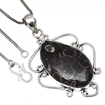 Подвеска Turtella Jasper Gemstone Handicraft Valentine Day Silver Jewelry 2