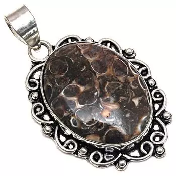 Подвеска Turtella Jasper Gemstone Подарок для нее Серебряные украшения 2.25