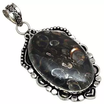 Подвеска Turtella Jasper Gemstone Подарок для нее Серебряные украшения 2.25