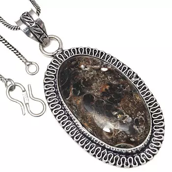 Подвеска Turtella Jasper Gemstone Подарок на День святого Валентина Серебряное ювелирное изделие 2,5