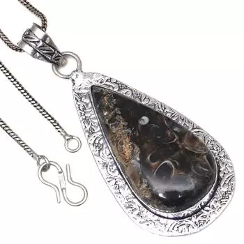 Подвеска Turtella Jasper Gemstone Valentine Day этническое серебряное украшение 2.75