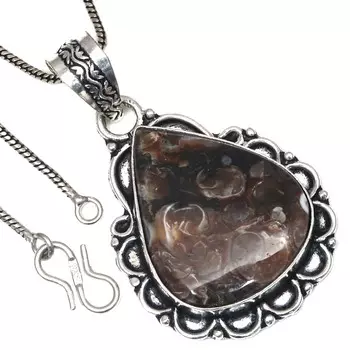 Подвеска Turtella Jasper Gemstone Valentine Day Ethnic Silver Jewelry 2