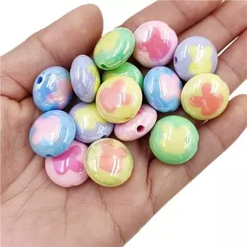 Подвеска УФ-кролик сплющенный 5 шт. двухцветный ожерелье браслет DIY шпилька ручной работы материал россыпью бусины изготовление ювелирных изделий позолоченные цветные аксессуары фиолетовый