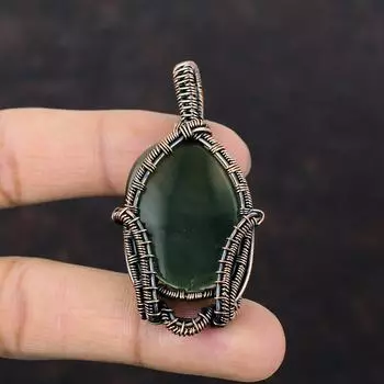 Подвеска Vasonite, медная проволочная обертка, ручная работа, проволочная обертка, ювелирные изделия, подлинная подвеска из драгоценных камней, дизайнерская подвеска, медные украшения для подарка