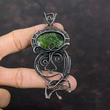 Подвеска Vasonite, подвеска из медной проволоки, подвеска ручной работы, ювелирные изделия из натурального драгоценного камня, потрясающий кулон, подарок для него, ювелирные изделия из медной проволоки