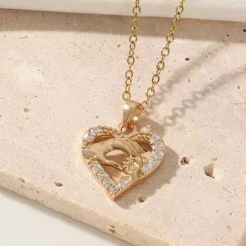 Подвеска в форме сердца для женщин 2025 Новая мода Золотая цепочка из нержавеющей стали Свадебные украшения и аксессуары золотой