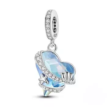 Подвеска в форме сердца из морского синего циркона, браслет и ожерелье своими руками