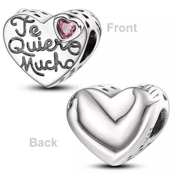 Подвеска в форме сердца из стерлингового серебра S925, подвеска в виде семейного возлюбленного, подходит для оригинального браслета, ювелирные изделия своими руками для женщин