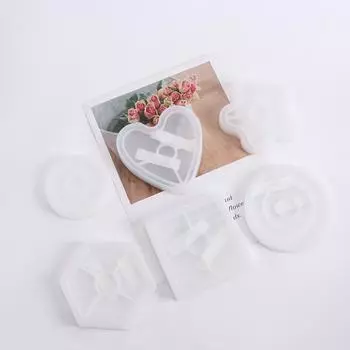 Подвеска в форме сердца, шестигранная форма для изготовления конфет, квадратная форма для мыла, глиняный инструмент, форма для украшения дома, подставка под стакан A