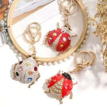 Подвеска в форме животного, автомобильный брелок, красочные инкрустированные стразами брелок для ключей, сумка, сувенир, Очарование, модные аксессуары красный