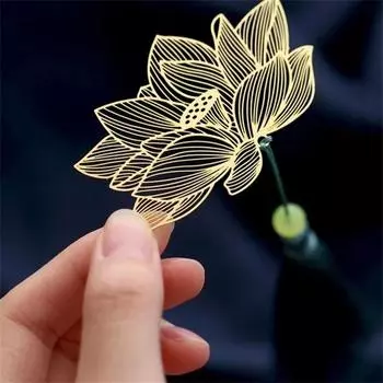 Подвеска в китайском стиле с кисточкой, ретро-метка для нумерации страниц, книжный зажим с золотым листом, полая закладка с цепочкой-маркером страниц