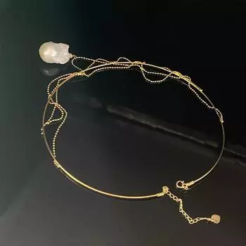 Подвеска в стиле барокко с медным покрытием, ожерелье-воротник, дизайн цепочки на ключицу, темперамент, светская львица, стиль ниши