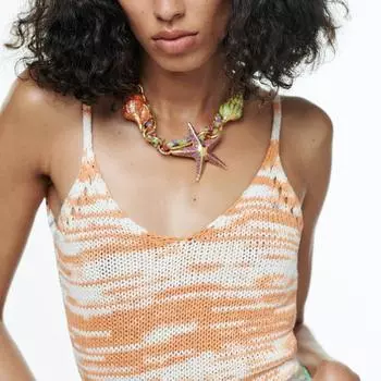 Подвеска в стиле отдыха и отдыха из сплава, капающая масляная морская звезда, ракушка, преувеличенное ожерелье из бисера для женщин золотой