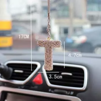 Подвеска в виде буквы Bling Car Charm из искусственного кристалла с буквой Bling Car Mirror E