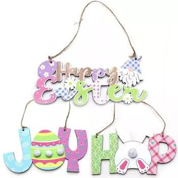 Подвеска в виде буквы кролика для домашней стены, крыльца, пасхальных венков перед входной дверью