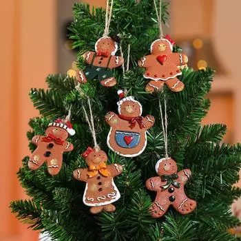 Подвеска в виде человечка из печенья из смолы, пряничный человечек, украшение на рождественскую елку, украшения, рождественская подвеска Love style