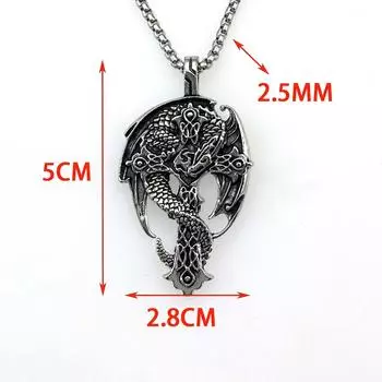 Подвеска в виде черепа и дракона, ожерелье из титановой стали в стиле ретро, аксессуары для свитера